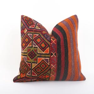 Turkish Kilim Pillow, Handmade Anatolian Kilim Pillow, Decorative Throw Pillow, Home Decor, Turkey Pillow, Cushion Cover, Sofa Pillow