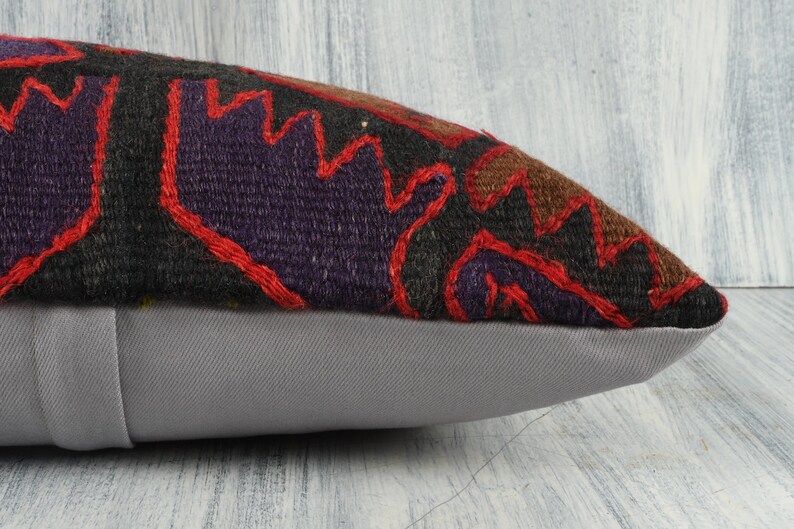 12x24 Kilim Pillow Sofa Throw Pillow Bohemian Kilim Pillow Handwoven Turkish Kilim Pillow Tribal Boho Pillow Cushion Cover Home Decor