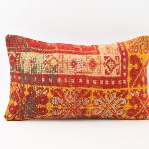 Ethnic Kilim Pillow, 12x20 Pillow Case, Boho Sham Cover, Accent Throw Pillow, Floor Cushion Cover, Home Decor, Vintage Kilim Pillow