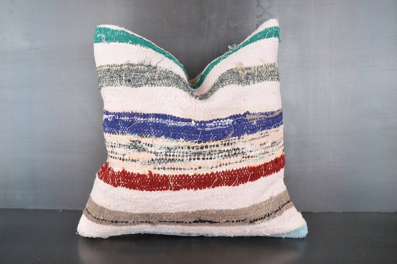 Textured Stripe Pillow 16x16 Pillow Cover Embroidered Etsy