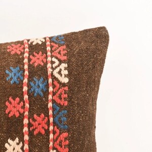 Turkish Kilim Pillow, 16x16 Pillow Cover, Bohemian Kilim Pillow, Handwoven Kilim Pillow, Home Decor, Boho Carpet Pillow, Throw Pillow