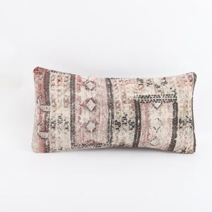 Bohemian Kilim Pillow, 8x16 Handwoven Kilim Pillow, Decorative Throw Pillow Cover, Kilim Cushion, Sofa Pillow, Cushion Cover, Tribal Pillow