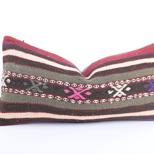 12x24 Anatolian Kilim Pillow, Home Decor, Bohemian Kilim Pillow, Handwoven Kilim Cushion Cover, Decorative Throw Pillow, Couch Kilim Lumbar