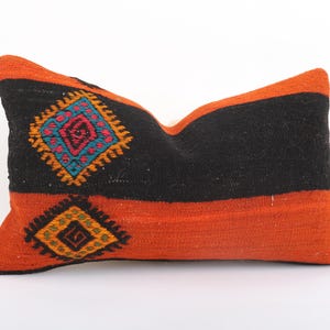 12x20 Turkish Kilim Pillow, Bohemian Kilim Pillow, Handwoven Anatolian Tribal Pillow, Boho Kilim Lumbar, Turkey Pillow, Couch Accent Pillow