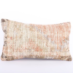 Vintage Kilim Pillow, 12x20 Sham Cover, Cushion Cover, Cotton Accent Pillow, Decorative Throw Pillow, Bohemian Kilim Lumbar, Sofa Pillow