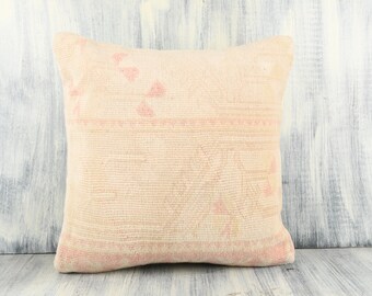 Decorative Hand Woven Wool Kilim Pillow Cushion cover made from Vintage Turkish Anatolian Rug H0024 40x60cm 16x24