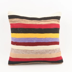 Turkish Kilim Pillow, 18x18 Handwoven Kilim Pillow, Bohemian Kilim Pillow, Home Decor, Kilim Cushion Cover, Sofa Throw Pillow, Aztec Pillow