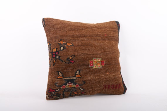 刺繍入りキリム枕カバー：18x18 トルコウールクッション - Etsy 日本