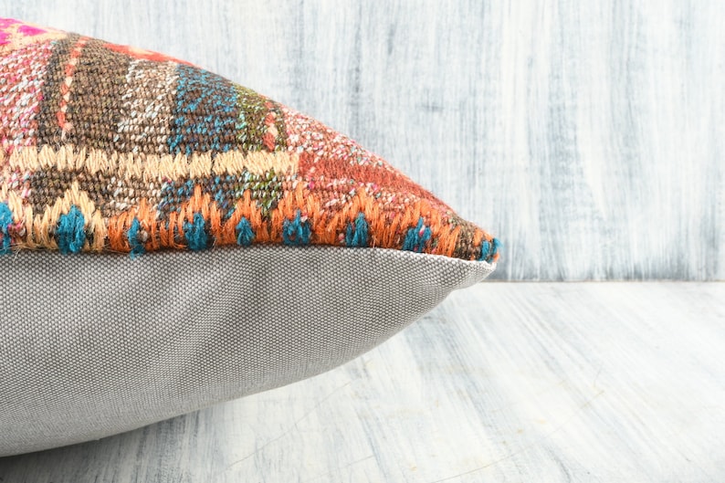 Sofa Aztec Pillow Boho Kilim Lumbar Vintage Kilim Pillow Turkey Pillow Decorative Throw Pillow Cushion Cover 20x20 Pillow Cover