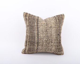 Handwoven Kilim Lumbar, 14x14 Pillow Cover, Bohemian Kilim Pillow, Decorative Throw Pillow, Couch Pillow, Cushion Cover, Boho Pillow