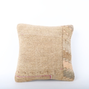 Vintage Kilim Pillow, 18x18 Turkish Kilim Pillow, Boho Throw Pillow, Home Decor, Wool Cushion Cover, Sofa Tribal Pillow, Accent Pillow