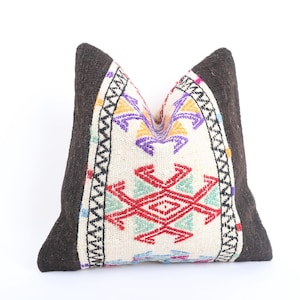 Handmade Turkish Kilim Pillow, Bohemian Kilim Pillow, Decorative Throw Pillow, Turkey Pillow, Sofa Pillow, Kilim Cushion Cover, Boho Decor