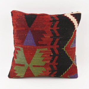 Handmade Sham Cover, 16x16 Turkish Kilim Pillow, Bohemian Kilim Pillow, Ethnic Kilim Pillow, Home Decor, Turkey Pillow, Couch Pillow