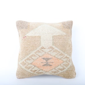 18x18 Kilim Pillow, Home Decor, Bohemian Kilim Pillow, Handwoven Turkish Kilim Pillow, Decorative Throw Pillow, Boho Sham Cover, Sofa Pillow