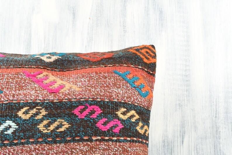 Sofa Aztec Pillow Boho Kilim Lumbar Vintage Kilim Pillow Turkey Pillow Decorative Throw Pillow Cushion Cover 20x20 Pillow Cover