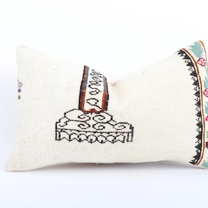 12x20 Turkish Kilim Pillow, Anatolian Kilim Lumbar, Boho Pillow, Decorative Throw Pillow, Cushion Cover, Tribal Pillow, Ethnic Pillow