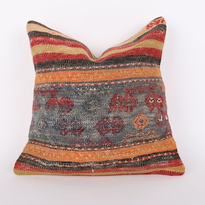 Decorative Throw Pillow, Turkish Kilim Pillow, Bohemian Kilim Pillow, Home Decor, Anatolian Aztec Kilim Pillow, Cushion Cover, Tureky Pillow