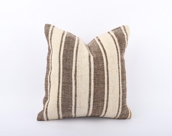 Turkish Kilim Pillow, 14x14 Pillow Cover, Bohemian Carpet Pillow, Kilim Cushion Cover, Boho Kilim Lumbar, Home Decor, Sofa Throw Pillow