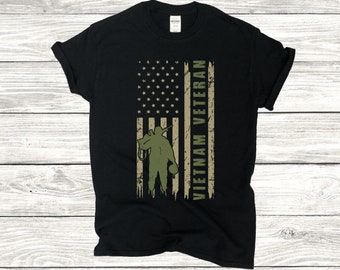 Vietnam Veteran American Flag USA Patriotic, T-Shirt, Apparel Gift