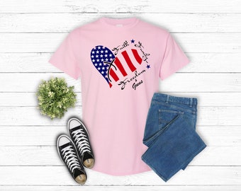 Faith Family Freedom USA Flag Shirt - 4th of July T-Shirt