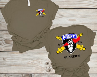 Army 4/3 Gunner's Fist Tshirt, Militär-T-Shirt, Vaterländisches Hemd, Oberteil der US Bundeswehr