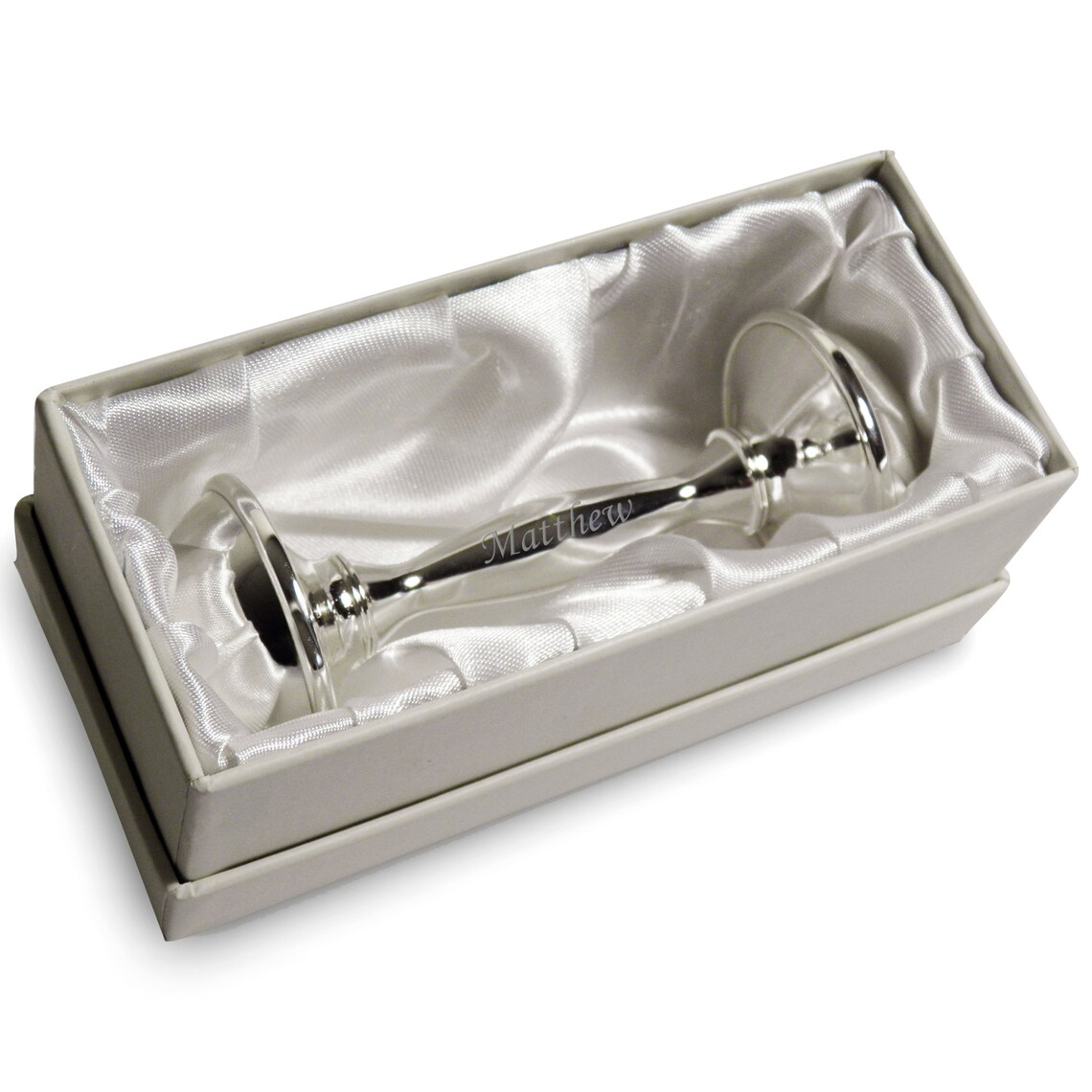 Personalized Baby Rattle Silver Baby Rattle Baby Shower Etsy