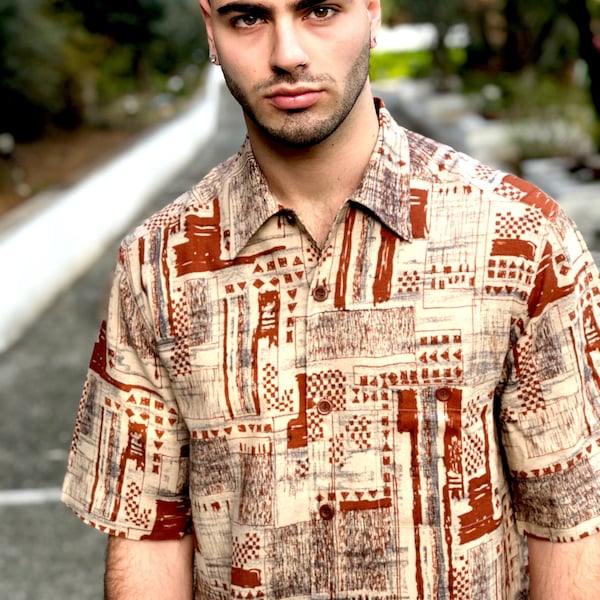 Mens Aztec Pattern Shirt Etsy