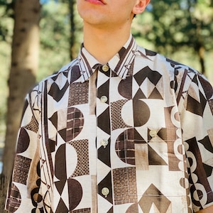 Vintage 80s Deadstock Zebra Print Shirt for Men Sizes M - XL