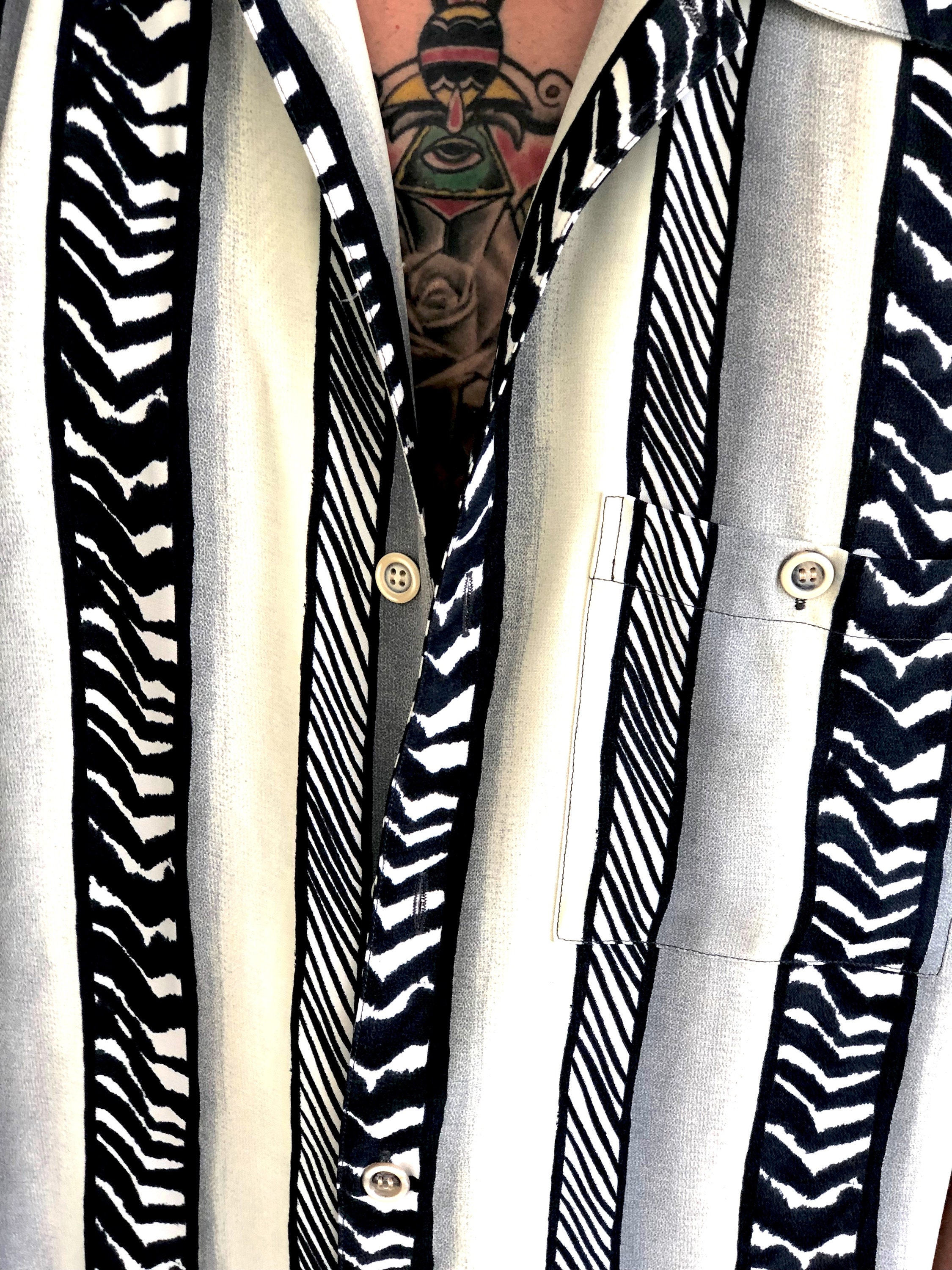Vintage 80s Deadstock Zebra Print Shirt for Men Sizes M - XL