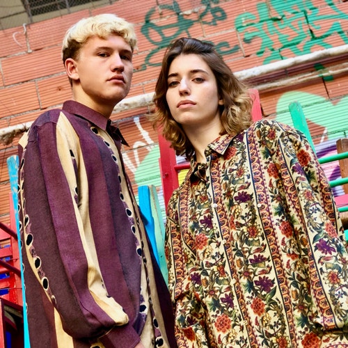 Vintage 80s Deadstock Shirt Aztec Pattern for Men Sizes Medium and