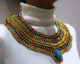 Egyptian handmade Queen Cleopatra necklaces beads with Scarab many to choose from. free shipping.