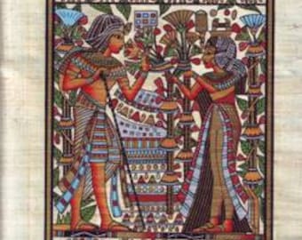 item#4. Authentic Egyptian Papyrus artwork hand made in Egypt, Wedding Card.