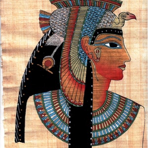 SKU 49. Authentic Egyptian Papyrus art work hand made in Egypt, Queen Cleopatra.