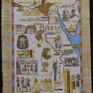 Lot of 10 Authentic Egyptian Papyrus art work hand made in Egypt each one comes with certificate of authenticty.