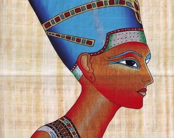 Item#8. Authentic Egyptian Papyrus artwork hand made in Egypt each one comes with certificate of authenticity. Nefertiti