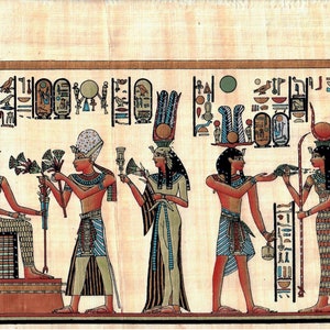 Lot of 10 Authentic Egyptian Papyrus art work hand made in Egypt each one comes with certificate of authenticty.