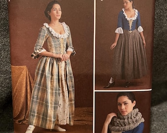 Simplicity 8161 Colonial 18th Century Dress Outlander Sizes 6-14