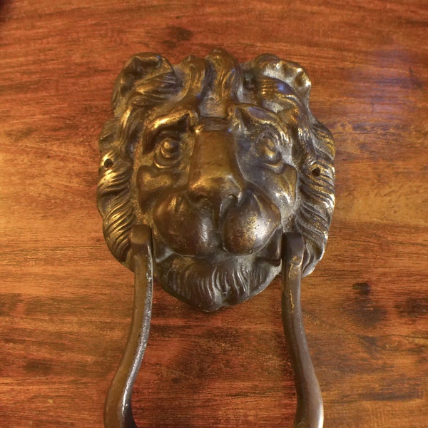 Anatolica Lions Head Door Knocker,7.1 Inches,Solid Brass,Regency Period(Antique Copper - View #9