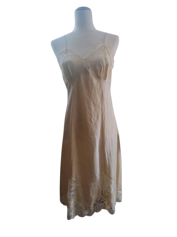 cream lace slip dress Trousseau Lace Slip Dress