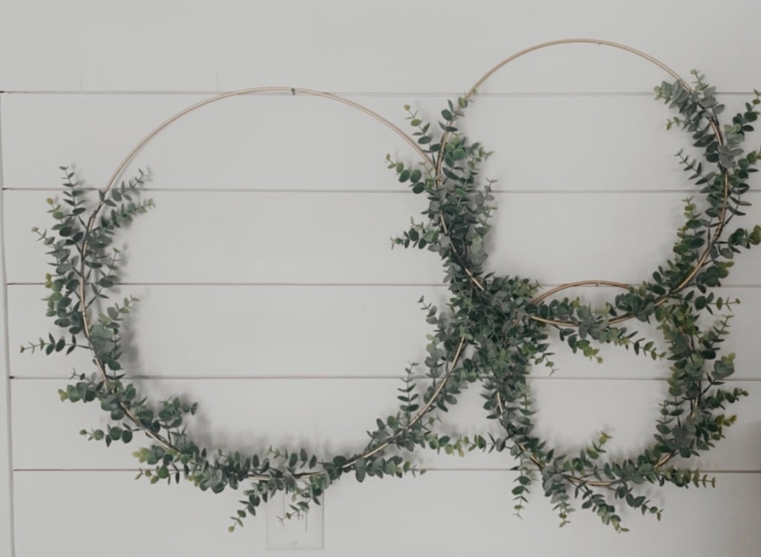 Eucalyptus Hoop Wreath Farmhouse Style Home Decor Nursery Wedding Etsy