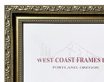 1107 - 1-1/4" Gold Ornate Filagree Poly Picture Frame