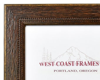 59841 - 2" Walnut Rustic Embossed Bead Poly Picture Frame