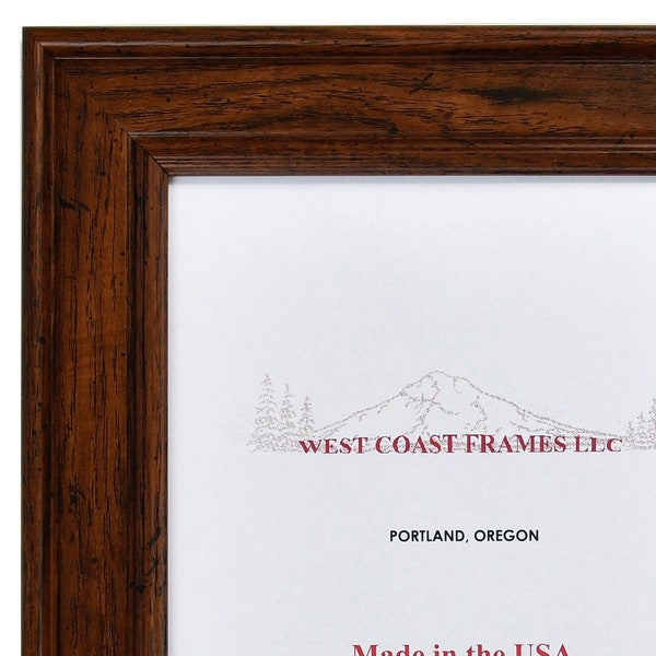 14041 - Walnut Finish Picture Frame - 1-1/2 " wide - Clear Glass