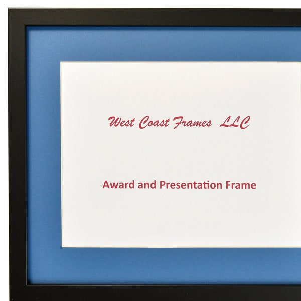 Black Award Presentation and Commendation Frame with Mat - Includes Clear Glass