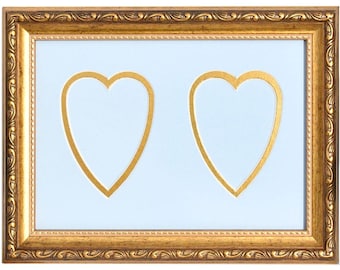 301G 534 - Your Love Double Heart Matted Frame - Frame size 10 x 7 - for pictures 3 x 4