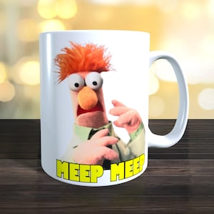 Tazza Beaker (dei Muppet), TV retrò britannica per bambini. 2 immagini, una su ciascun lato.