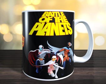 Battle of the Planets Mug, Retro Kids TV. Image on both sides of the mug.
