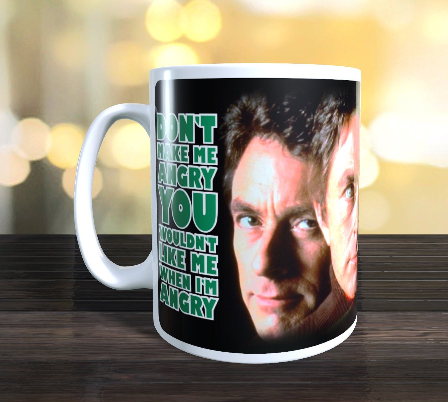 The Incredible Hulk-mok, maak me niet boos, Bill Bixby, retro sci-fi  tv-show. Afbeelding wordt om de mok gewikkeld - Etsy België, image size:1541x1382