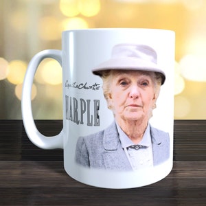 Miss Marple Mug, TV detective. Retro TV. Image on both sides