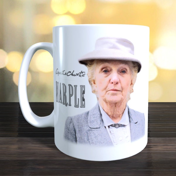 Miss Marple Mug, TV detective. Retro TV. Image on both sides